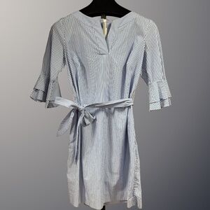 Talbots Blue and White Striped Knee-Length Dress (New without Tags)